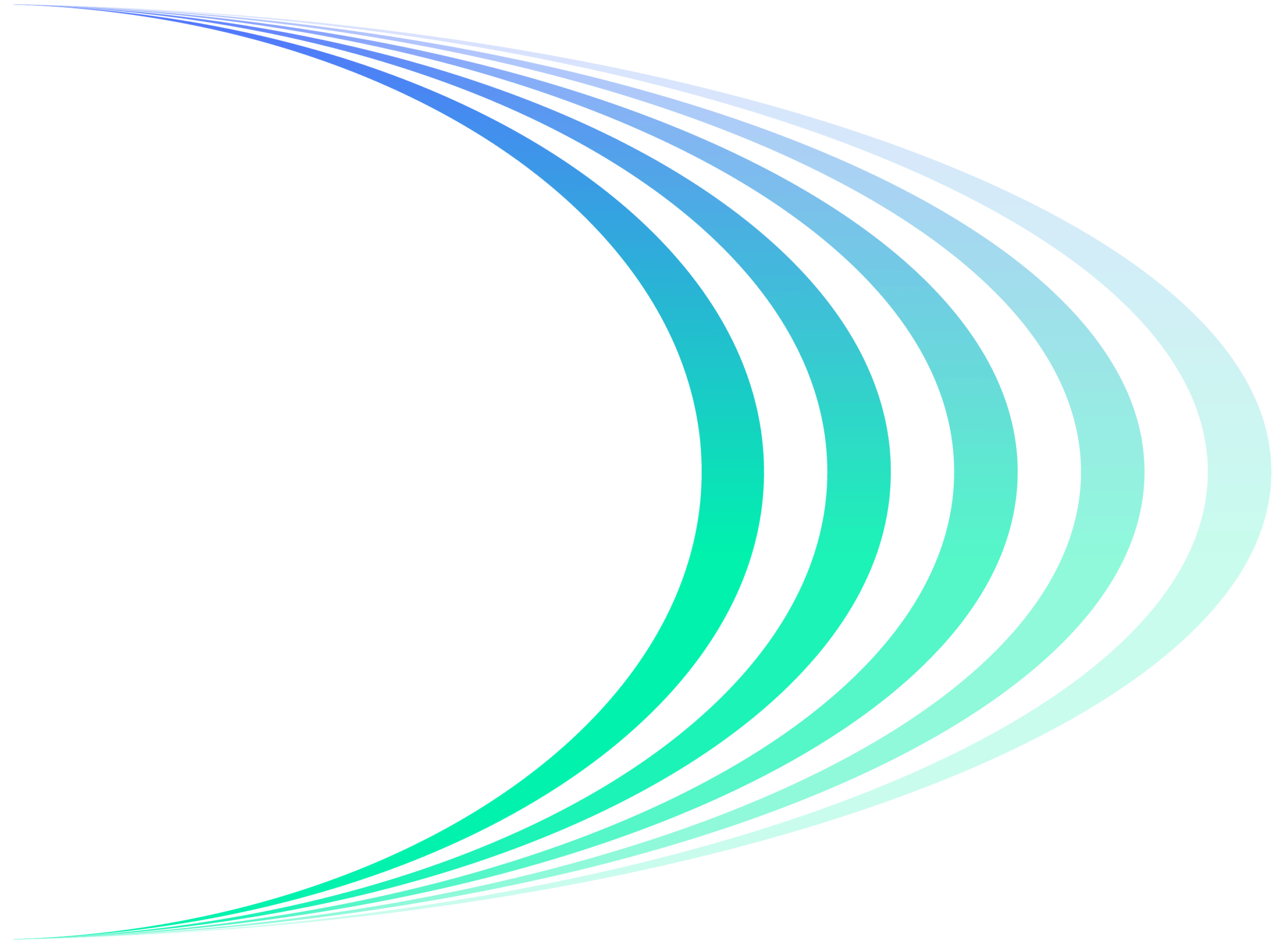 Swoop graphic with blue to teal gradient - half circle