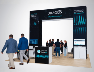 Dragos exhibit booth design with visitors